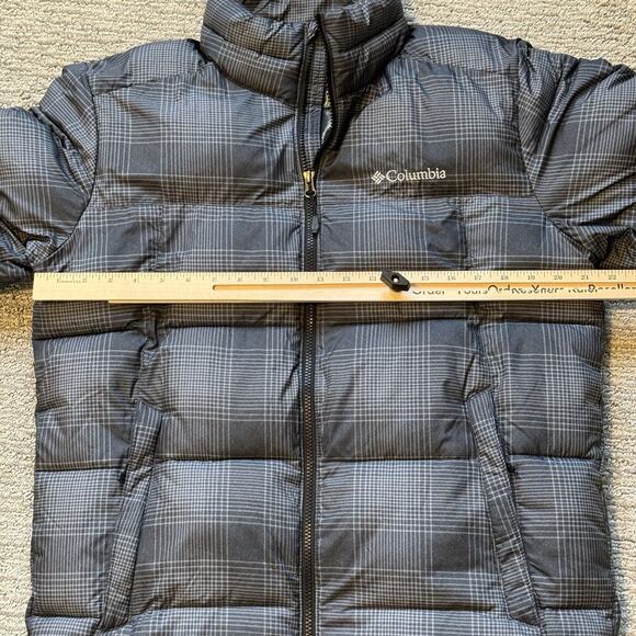 Columbia Jacket Mens Small Pike Lake Gray Plaid Lightweight Puffer Omni Heat - Picture 4 of 11